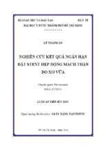 Nghiên cứu kết quả ngắn hạn đặt stent hẹp động mạch thận do xơ vữa