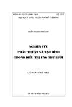 Nghiên cứu phẫu thuật và tạo hình trong điều trị ung thư lưỡi