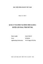 Quản lý tài chính tại bệnh viện đa khoa huyện lâm thao, tỉnh phú thọ  