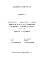 đánh giá mức độ hài lòng của người dân đối với việc sử dụng các công trình hạ tầng kỹ thuật trong xây dựng nông thôn mới tại huyện mỹ đức, hà nội  