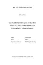 Giải pháp tăng cường quản lý nhà nước đối với đất nông nghiệp trên địa bàn huyện mỹ đức, thành phố hà nội  