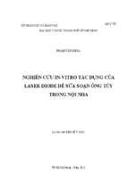 Nghiên cứu in vitro tác dụng của laser diode để sửa soạn ống tủy trong nội nha