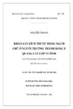 Khảo sát kích thước động mạch chủ ở người trưởng thành bằng x quang cắt lớp vi tính