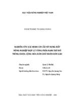 Nghiên cứu xác định cơ cấu sử dụng đất nông nghiệp hợp lý vùng phía nam thủ đô viêng chăn, cộng hòa dân chủ nhân dân lào