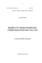 Nghiên cứu homocystein máu ở bệnh nhân nhồi mãu não cấp