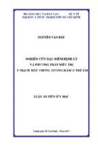 Nghiên cứu đặc điểm bệnh lý và phương pháp điều trị u mạch máu trong xương hàm ở trẻ em