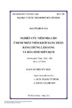 Nghiên cứu viêm nha chu ở bệnh nhân viêm khớp dạng thấp bằng chứng lâm sàng và hóa sinh miễn dịch