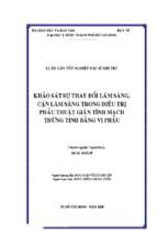 Khảo sát sự thay đổi lâm sàng cận lâm sàng trong điều trị phẫu thuật giãn tĩnh mạch thừng tinh bằng vi phẫu
