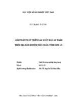 Giải pháp phát triển sản xuất rau an toàn trên địa bàn huyện mộc châu, tỉnh sơn la  