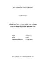 Nâng cao chất lượng nhân lực tại khu công nghiệp thụy vân, tỉnh phú thọ  