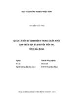 Quản lý rủi ro dịch bệnh trong chăn nuôi lợn trên địa bàn huyện tiên du, tỉnh bắc ninh  