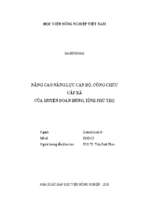 Nâng cao năng lực cán bộ, công chức cấp xã của huyện đoan hùng, tỉnh phú thọ  