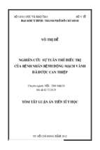 Nghiên cứu sự tuân thủ điều trị của bệnh nhân bệnh động mạch vành đã được can thiệp