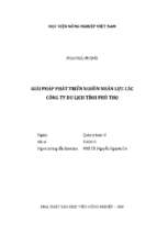 Giải pháp phát triển nguồn nhân lực các công ty du lịch tỉnh phú thọ  