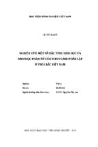 Nghiên cứu một số đặc tính sinh học và sinh học phân tử của virus care phân lập ở phía bắc việt nam  