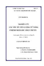 Nghiên cứu các yếu tô tiên lượng tử vong ở bệnh nhân sốc chấn thương