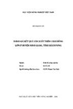 đánh giá kết quả sản xuất trên cánh đồng lớn ở huyện ninh giang, tỉnh hải dương
