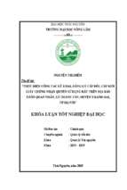 Luận văn tốt nghiệp thực hiện công tác kê khai, đăng ký cấp đổi, cấp mới giấy chứng nhận quyền sử dụng đất