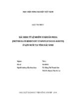 Xác định tỉ lệ nhiễm vi khuẩn mrsa (methicillin resistant staphylococcus aureus) ở lợn nuôi tại tỉnh bắc ninh  