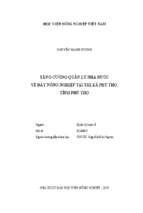 Tăng cường quản lý nhà nước về đất nông nghiệp tại thị xã phú thọ, tỉnh phú thọ  