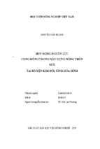 Huy động nguồn lực cộng đồng trong xây dựng nông thôn mới tại huyện kim bôi, tỉnh hòa bình  