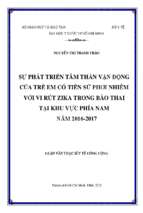 Sự phát triển tâm thần vận động của trẻ em có tiền sử phơi nhiễm với vi rút zika trong bào thai tại khu vực phía nam năm 2016 2017