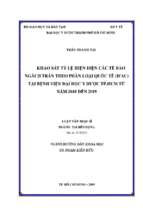 Khảo sát tỷ lệ hiện diện các tế bào ngách trán theo phân loại quốc tế (ifac) tại bệnh viện đại học y dược tp.hcm từ năm 2018 đến 2019