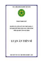 Luận án tiến sĩ nghiên cứu, đề xuất giải pháp quản lý, sử dụng đất rừng dựa và cộng đồng trên địa bàn tỉnh hoà bình