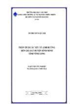 Luận văn tốt nghiệp phân tích các yếu tố ảnh hưởng đến giá đất huyện bình minh tỉnh vĩnh long