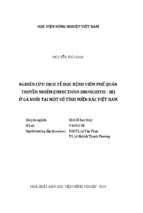 Nghiên cứu dịch tễ học bệnh viêm phế quản truyền nhiễm (infectious bronchitis  ib) ở gà nuôi tại một số tỉnh miền bắc việt nam