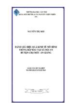Luận văn tốt nghiệp đánh giá hiệu quả kinh tế mô hình trồng bắp rau tại xã hội an huyện chợ mới   an giang