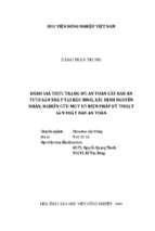 đánh giá thực trạng độ an toàn cây rau ăn tươi sản xuất tại bắc ninh, xác định nguyên nhân, nghiên cứu một số biện pháp kỹ thuật sản xuất rau an toàn