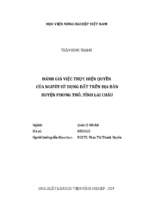 đánh giá việc thực hiện quyền của người sử dụng đất trên địa bàn huyện phong thổ, tỉnh lai châu  