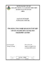 Luận văn tốt nghiệp ứng dụng công nghệ gis quản lý dữ liệu chuyên ngành thủy sản địa bàn thành phố cần thơ