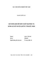 Xây dựng bản đồ đơn vị đất đai phục vụ đánh giá đất huyện quế võ, tỉnh bắc ninh  