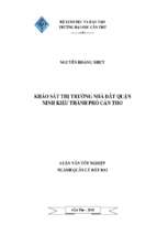 Luận văn tốt nghiệp khảo sát thị trường nhà đất quận ninh kiều thành phố cần thơ