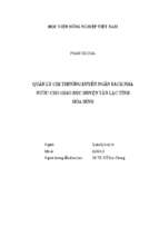 Quản lý chi thường xuyên ngân sách nhà nước cho giáo dục huyện tân lạc tỉnh hòa bình  