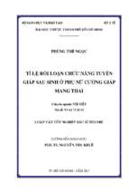 Tỉ lệ rối loạn chức năng tuyến giáp sau sinh ở phụ nữ cường giáp mang thai