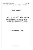 Thừa cân béo phì ở trẻ mẫu giáo quận 5 thành phố hồ chí minh và hiệu quả giáo dục sức khỏe