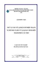 Luận văn tốt nghiệp thủ tục đo vẽ lập bản đồ hiện trạng vị trí nhà ở, đất ở tại quận ninh kiều thành phố cần thơ