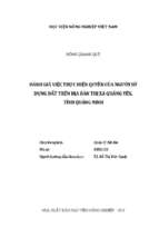 đánh giá việc thực hiện quyền của người sử dụng đất trên địa bàn thị xã quảng yên, tỉnh quảng ninh  