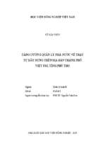 Tăng cường quản lý nhà nước về trật tự xây dựng trên địa bàn thành phố việt trì, tỉnh phú thọ  