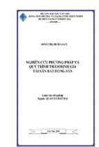 Luận văn tốt nghiệp nghiên cứu phương pháp và quy trình thẩm định giá tài sản bất động sản