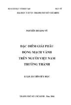 đặc điểm giải phẫu động mạch vành trên người việt nam trưởng thành