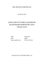 Quản lý nhà nước về trật tự xây dựng đô thị trên địa bàn thành phố bắc giang, tỉnh bắc giang  