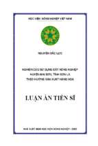 Luận án tiến sĩ nghiên cứu sử dụng đất nông nghiệp huyện mai sơn, tỉnh sơn la theo hướng sản xuất hàng hóa