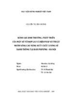 đánh giá sinh trưởng, phát triển của một số tổ hợp lai và biện pháp kỹ thuật nhằm nâng cao năng suất chất lượng bí xanh trồng tại đan phượng hà nội  