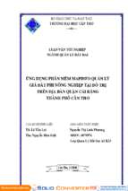 Luận văn tốt nghiệp ứng dụng phần mềm mapinfo quản lý giá đất phi nông nghiệp tại đô thị trên địa bàn quận cái răng