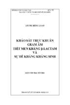 Khảo sát trực khuẩn gram âm tiết men kháng β lactam và sự đề kháng kháng sinh