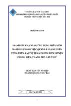Luận văn tốt nghiệp đánh giá khả năng ứng dụng phần mềm mapinfo trong việc quản lý giá đất đến từng thửa tại thị trấn